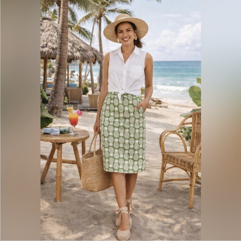 Boden pineapple pencil skirt